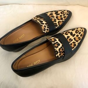 Cheetah Print Pointed Toe Loafers by Nine West